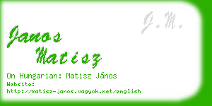 janos matisz business card
