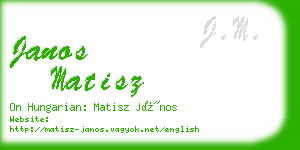 janos matisz business card